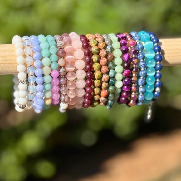 Persian Agate Gemstone Bracelet 8MM | Natural Crystal Healing Jewelry - Picture 7 of 10